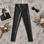 لگ چرم اسکینی کمرکش و تو کرکی اسمارا